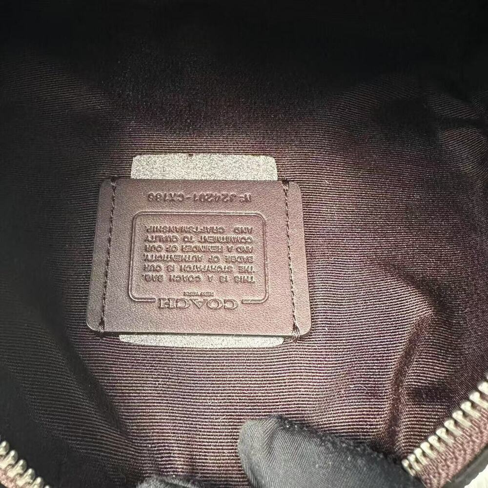 Coach Boxed Set Mini Rowan Crossbody Bag Mirror Charm Signature Canvas Wine NWT - Picture 11 of 13
